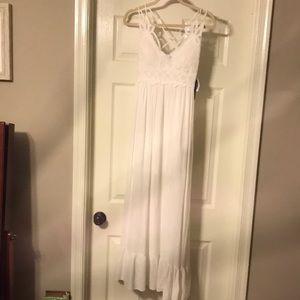 White linen maxi dress